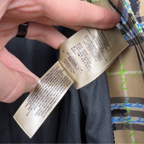 Burberry Calderbrook Scribble Printed Nova Check Long Car Coat Trench - Picture 12 of 13